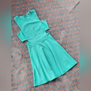 Aqua Cut-out A-line Dress Size Medium